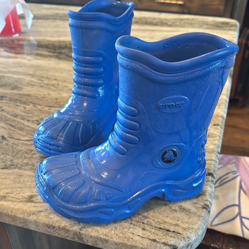 CROCS Kids Vibrant Blue Rain Boots